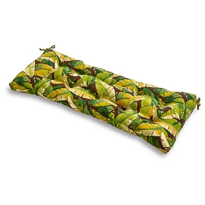 Palm Leaves Green Outdoor Bench Cushion - Kensington Garden