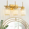 LLHZSY Modern Bathroom Vanity Wall Light Cylinder Bathroom Crystal Wall Sconces - Gold/Black-1/2/3/4/5 light - 2 of 4