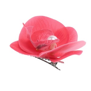 Unique Bargains Women's Elegant Flower Hair Clip 3.54"x3.15"x1.14" Rose Red 1 Pc - 1 of 3