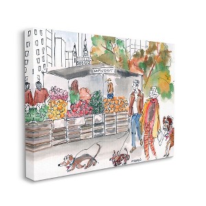 Stupell Industries Farmers Market Illustration City Dog Walkers - 1 of 4