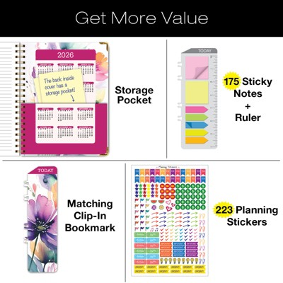 Global Printed Products Hardcover CY 2025 Fashion Planner - 8.5"x11" (Rainbow Floral)