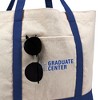 CUNY Graduate Center Primary Logo Canvas Tote Bag With External Pocket, Reusable Shoulder Bag for Shopping, School, Beach - 2 of 4