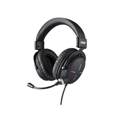 Acer Nitro Gaming Headset II: 50mm Drivers | Retractable Noise-Canceling Mic | On-Cable Controls | Over-Ear Design with RGB Lighting