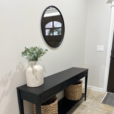 East Bluff Woven Drawer Console Table Black - Threshold™ Designed With ...