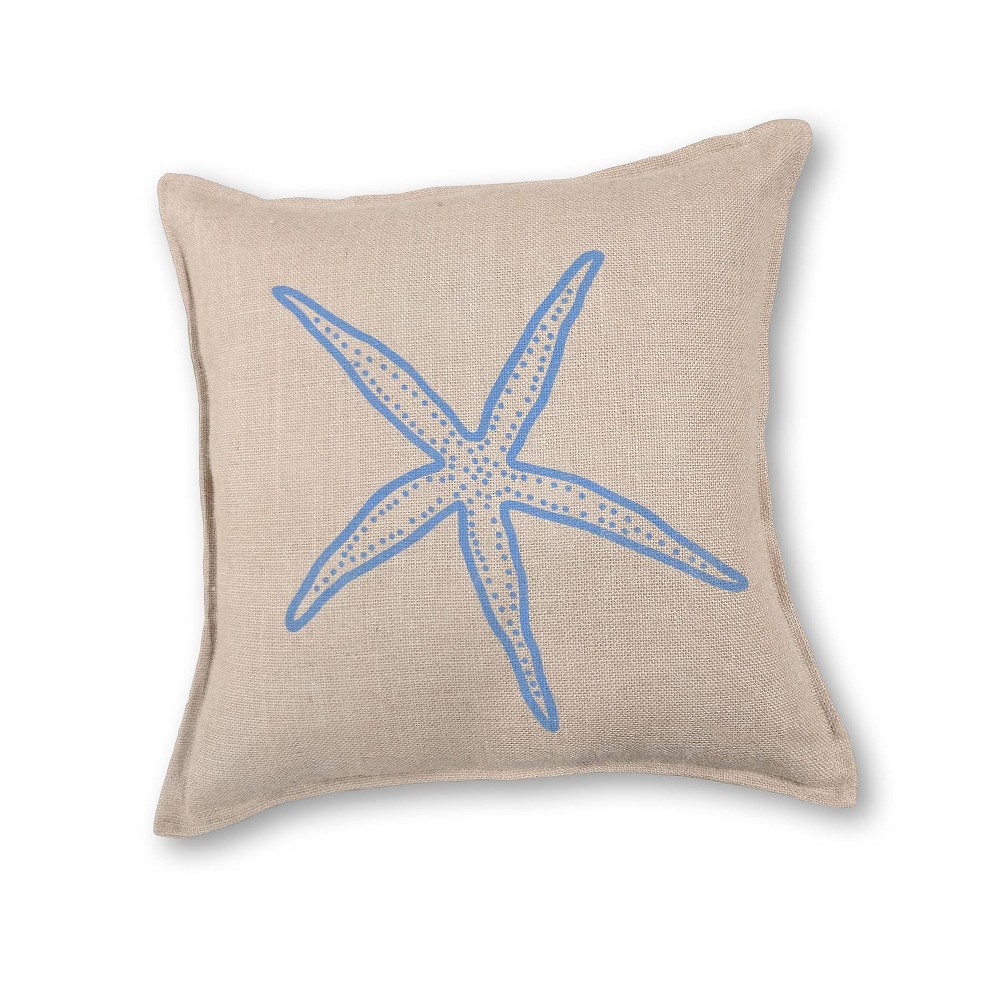 Photos - Pillow Kensington Garden 20"x20" Oversize Starfish Print Burlap Square Throw Pill