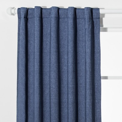 Chambray Window Blackout Curtains Blue 42 X84 Pillowfort