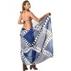 LA LEELA Women's Long Vacation Beachwear Bathing suit Skirts Pareo Sarong Wrap Swimwear Cover up Wraps One Size Gray, Tie Dye Design - 2 of 4