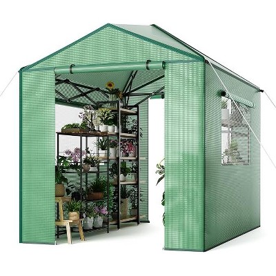Coucheta Portable Pop-Up Greenhouse Collection - with PE Cover, Zippered Doors & Mesh Windows for All Seasons, Multiple Sizes