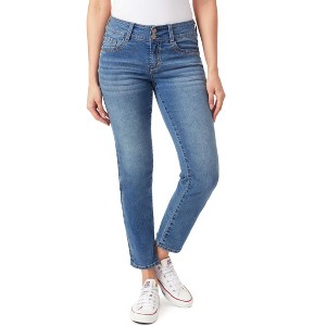 WallFlower Women's Luscious Curvy Straight 29" Mid-Rise Insta Stretch Juniors Jeans, Sizes 0-17 - 1 of 3
