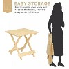 CAVINAS Foldable Square Patio Table,Solid Wood Outdoor Side Table,Space-Saving End Table for Backyard,Balcony,Garden,Natural Wood - 4 of 4