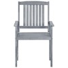 vidaXL Patio Chairs with Cushions 2 pcs Gray Solid Acacia Wood - 4 of 4