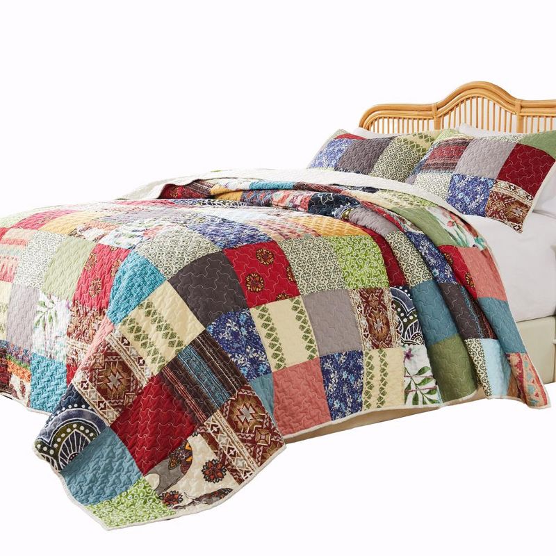Greenland Home Fashions Renee Upcycle Luxurious Comfortable 3 Pieces Quilt Set Multicolor, 1 of 6