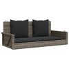 Swing Bench Grey PE rattan, powder-coated steel - 2 of 4