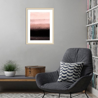 Shades of Pink Abstract Watercolor Wood Framed Wall Art