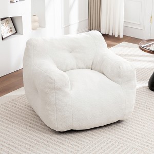 KWPZQEB Bean Bag Chair for Adults, Armrests Bean Bag Sofa with Padded Foam Filling, Plush Lazy Sofa for Living Room, Bedroom - 1 of 4