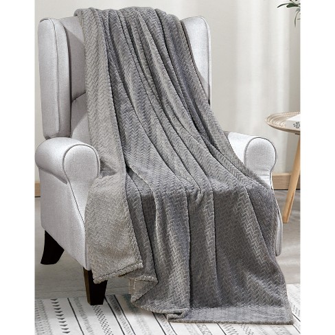 Ultimate Comfy and Plush Extra Heavy Chevron Braided Throw Blanket 50