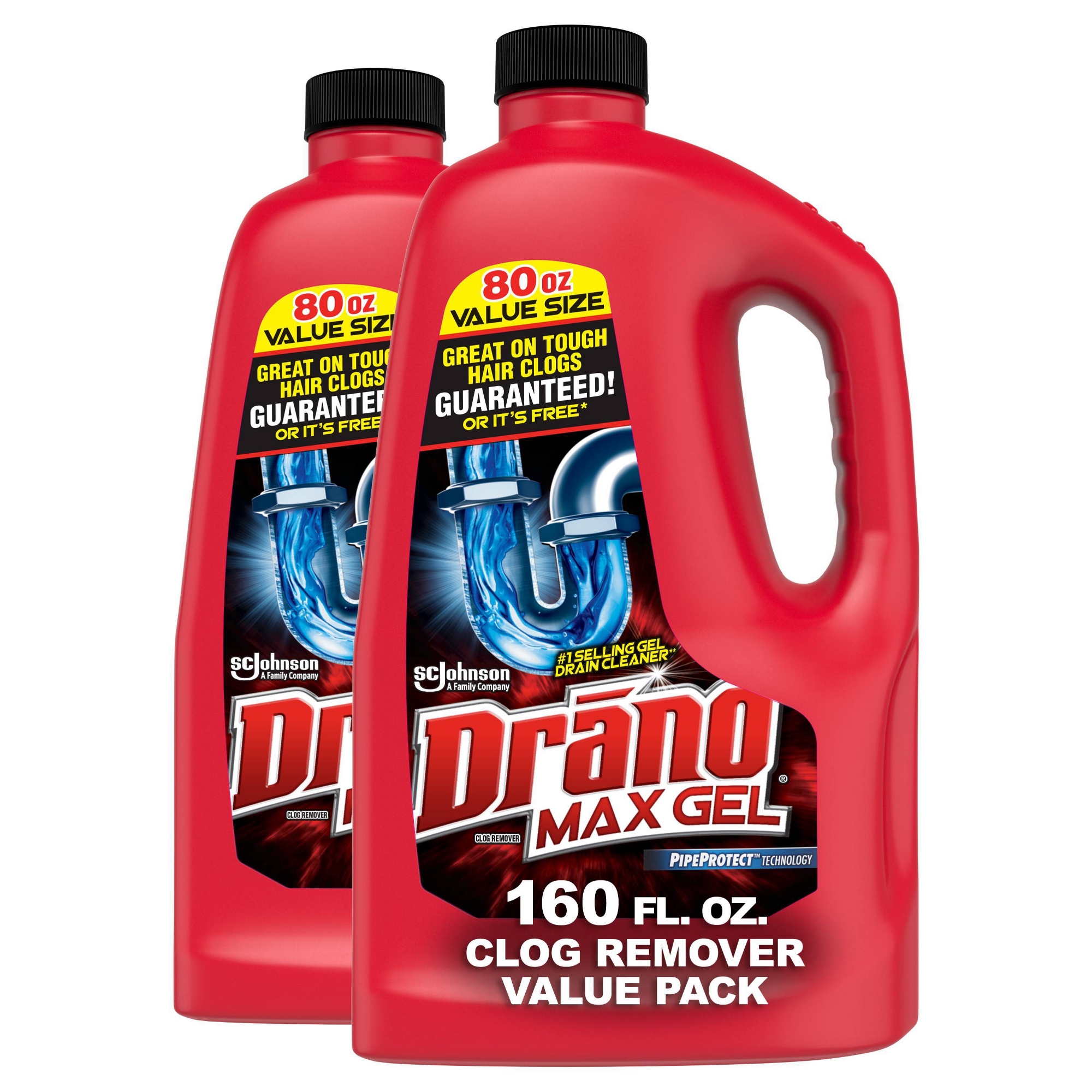 Drano Max Gel Value Size Drain Cleaner and Clog Remover - 80 fl oz/2ct