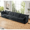 Oversized 156.6" Corduroy Slipcovered 4 Seater Modular Sectional Sofa with French Edges and Removable Covers, 4-Piece Free combination - 3 of 4