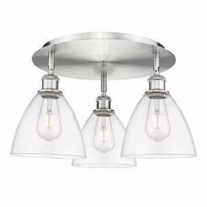 Bristol Glass - 3 Light Flush Mount In Industrial Style-10 Inches Tall and 19.25 Inches Wide - 1 of 1