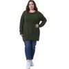 Agnes Orinda Women's Plus Size Crew Neck Long Sleeve Slit Hem Knit Pullover Sweaters - 3 of 4