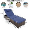 Lounge Chair Outdoor, PE Rattan Wicker Pool Lounge Chairs Set of 2 with Adjustable Backrest, Cushion, Cup Holder, for Poolside, Deck, Gray-Beige - 2 of 4