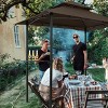 XINGHANZHENXUAN Gray Outdoor Grill Gazebo, Double-Tier Soft Top Canopy Shelter Tent for BBQ, Patio, and Garden Use - 2 of 4