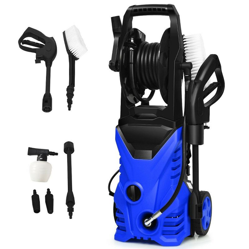 Costway 2030PSI Electric Pressure Washer Cleaner 1.7 GPM 1800W with Hose Reel Blue, 4 of 11