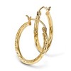 Black Bow Jewelry 2mm Textured Round Hoop Earrings in 14k Yellow Gold, 20mm (3/4 Inch) - 3 of 4