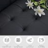 TYBOATLE 2-Piece Sofa Couch, Modern Linen Upholstered Sofa, 1 Loveseat & 1 Accent Chair Sofa with Deep Seats for Living Room,Black - 3 of 4