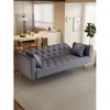 Akoasm Convertible Velvet Sofa for Small Living Rooms, Bedrooms & Offices-Gray - 2 of 4