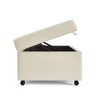 NicBex Storage Bench Ottoman with Storage Modular Sectional Ottoman with Wheels for Bedroom and Entryway, White - 2 of 4