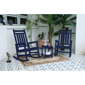TiramisuBest Oversized Rocking Chair with Wood-Texture,Outdoor Rocking Chair for Adults,All Weather Resistant Porch Rocker for Lawn Garden,Black - 1 of 4