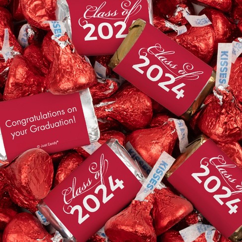 131 Pcs Red Graduation Candy Party Favors Hershey's Miniatures And Red  Kisses By Just Candy (1.65 Lbs Approx. 131 Pcs) : Target