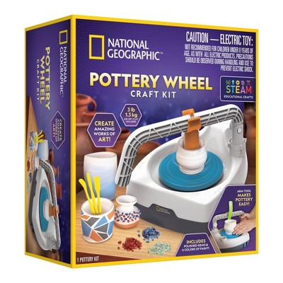  NATIONAL GEOGRAPHIC Deluxe Pottery Wheel Kit – Complete Starter  Pottery Set, Plug-In Motor, 3 lbs. Air Dry Clay, Gemstone Chips, Sculpting  Tools, Patented Arm Tool, Paints & More, Great Kids Craft
