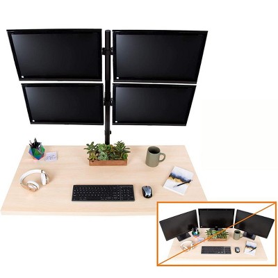 Adjustable Black Quad Monitor Mount with VESA Compatibility