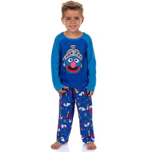 Sesame Street Pajamas Toddler Boy's Super Grover Long Sleeve and Pant Set - 1 of 4