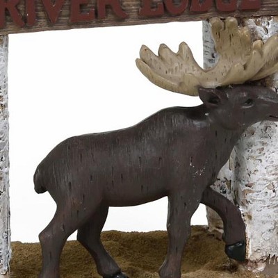 Brown Resin Moose and Birch Toothbrush Holder