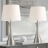 360 Lighting Koncave 24 1/2" High Modern Table Lamps Set of 2 Silver Brushed Nickel Finish Metal White Shade Living Room Bedroom Bedside Nightstand - 2 of 4