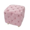 Airsurfer Modern Velvet Upholstered Ottoman, Exquisit,Soft Foot Stool, Dressing Makeup Chair,Comfortable Seat for Living Room,Bedroom,Entrance - 4 of 4