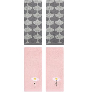 REGALWOVEN 4 Pcs Bathroom Soft Absorbent Hand Towels - 1 of 4