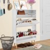 VEVOR Shoe Cabinet with 2 Flip Drawers, Shoe Storage Cabinet for Entryway, Free Standing Shoe Storage Organizer with Top Storage Cubby, White - 2 of 4