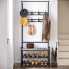 Hall Tree Shoe Bench for Entryway, Coat Rack Storage Bench, 4-in-1 Coat Tree and 8 Hooks for Small Spaces, Entryway, Bedroom - 2 of 4