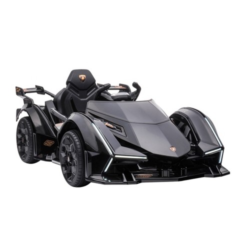 Aosom Kids Ride On Sports Car 12V Battery Powered Electric Toy w Parent Remote Control Bluetooth Horn Music LED for 3 6 Years Old Black