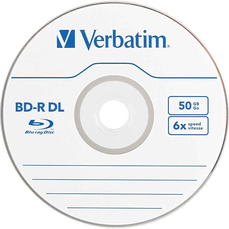 Verbatim BD-R DL 50GB 6X with Branded Surface - 25pk Spindle - 25pk Spindle, 2 of 3
