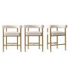 24-Inch Boucle Counter Stool with Back and Armrests Stylish Counter Height Bar Chair for Kitchen Islands and Living Room-Tanpinhause - 4 of 4