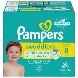 Pampers Swaddlers Active Baby Diapers, Size 8, 58 Count - 1 of 1