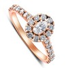 Pompeii3 1Ct TW Diamond & Oval Moissanite Halo Engagement Ring 10k Rose Gold - 2 of 4