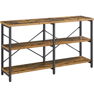 Yaheetech 3 Tiers Wood Console Table Industrial Sofa Table,rustic Brown ...