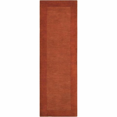 Hauteloom Bordered Solid Brick Red Wool Rug