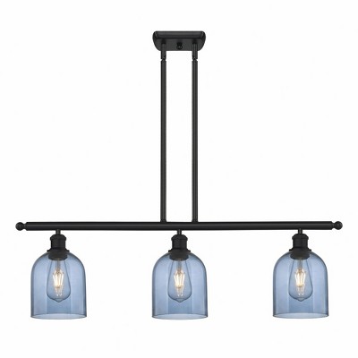 Bella - 3 Light Stem Hung Island In Industrial Style-10 Inches Tall and 36 Inches Wide